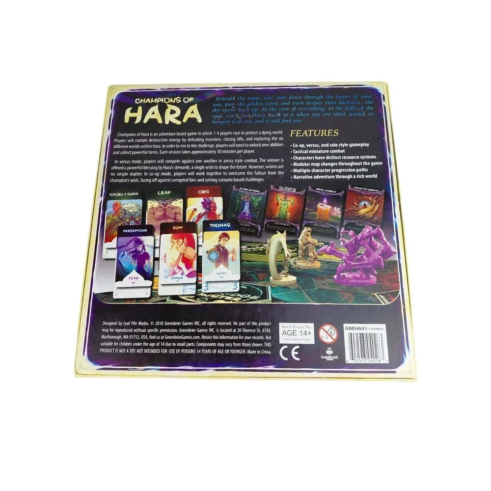 Champions of Hara Board Game Greenbrier Games Complete VGUC